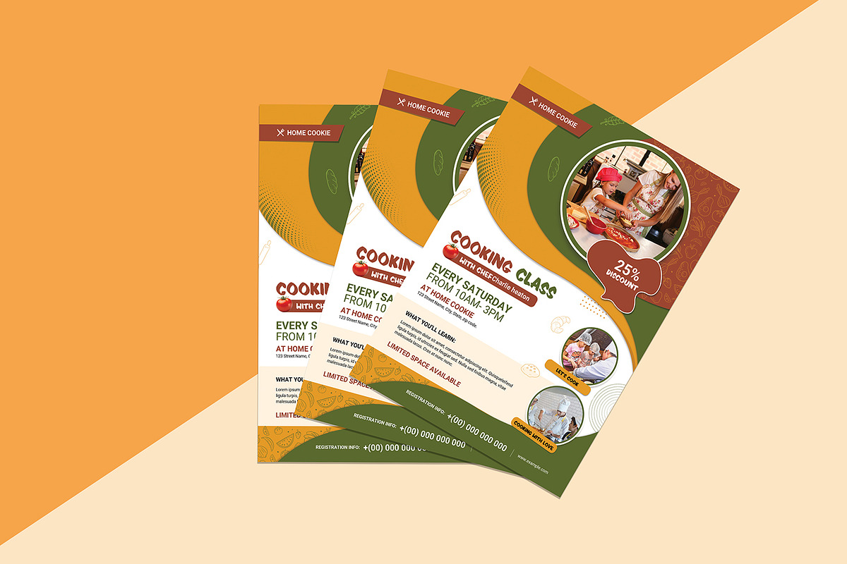 Cooking Class Flyer Template, a Flyer Template by retrographix (Photo 4 of 5)