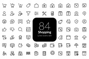 Shopping line icons set, an Outline Icon by AIWD (Thumbnail 1 of 2)