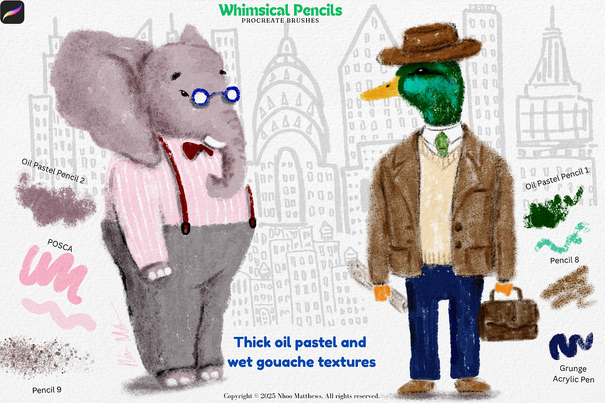 Procreate Whimsical Pencil Brushes, a Brush Add-On by Fashion Workshop Bkk (Photo 6 of 11)