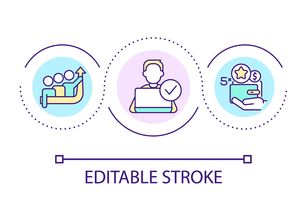 Work bonuses loop concept icon, an Icon by IMG Visuals