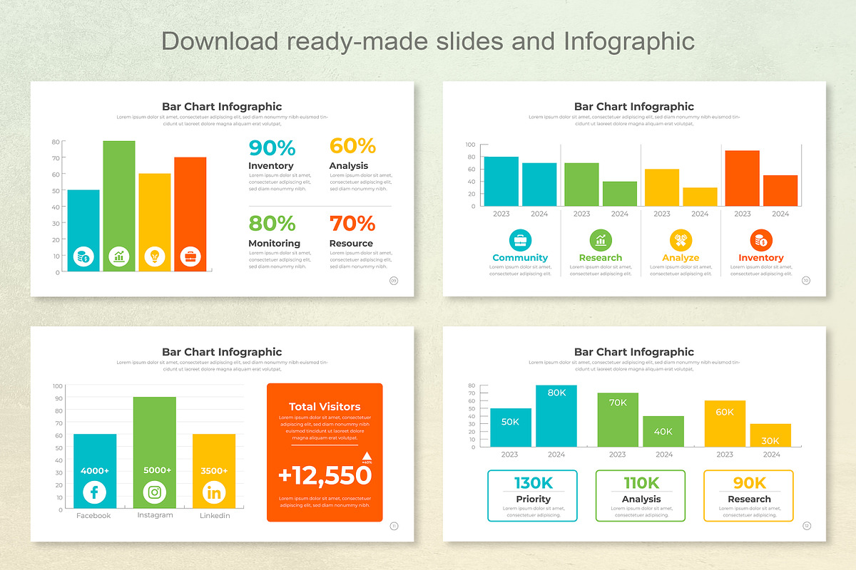 Bar Chart Infographic Template EPS