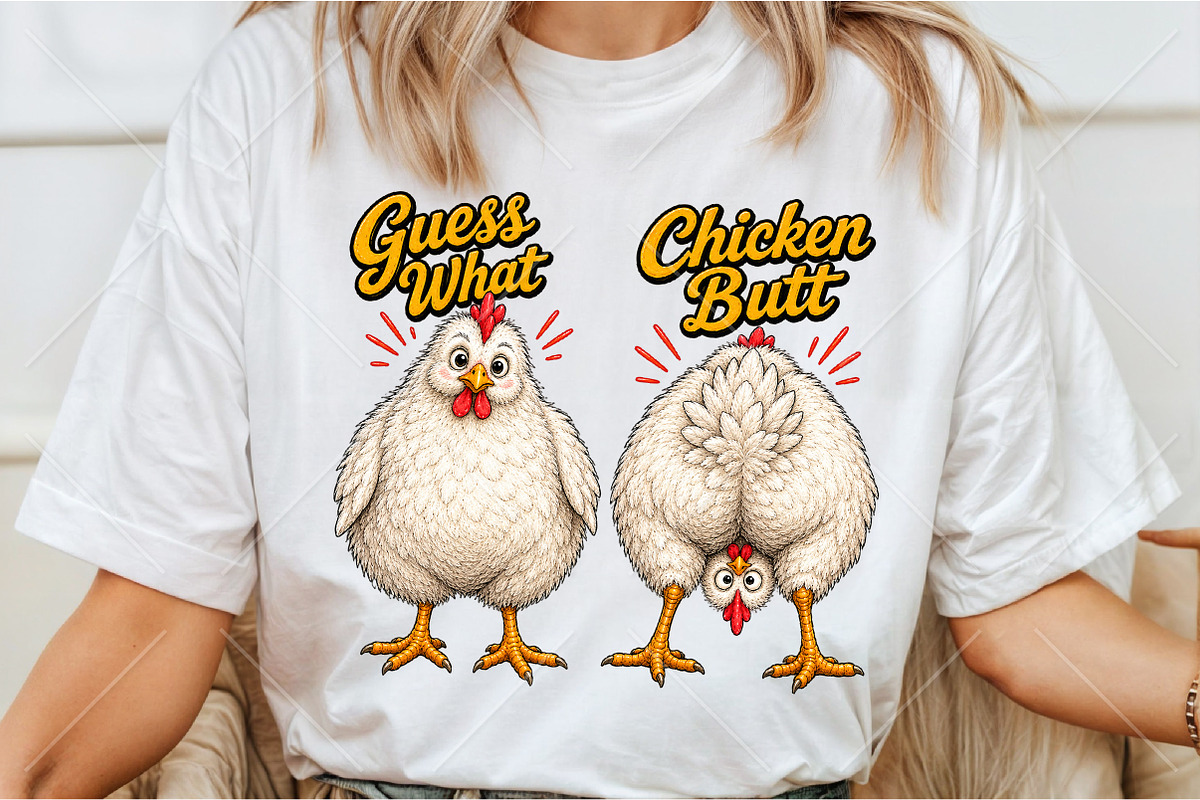 Funny Guess What Chicken Butt Design, a Seasonal Illustration by Canvas Craft (Photo 3 of 6)