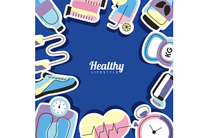 healthy lifestyle frame, a Sport Illustration by studiogstock