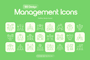 Management Icons Set, an Outline Icon by Prosymbols (Thumbnail 1 of 7)