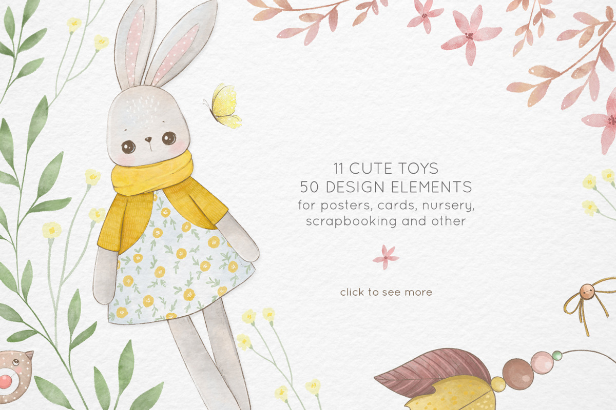 Boho toys, watercolor animal, an Animal Illustration by Magic & Dreams (Photo 2 of 6)