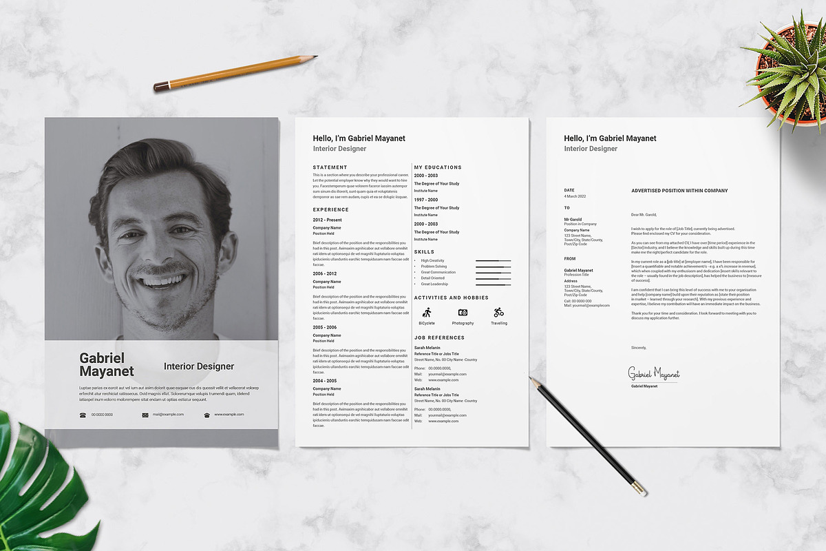 Clean Resume Design Template, a Resume Template by Graphic Template (Photo 1 of 3)