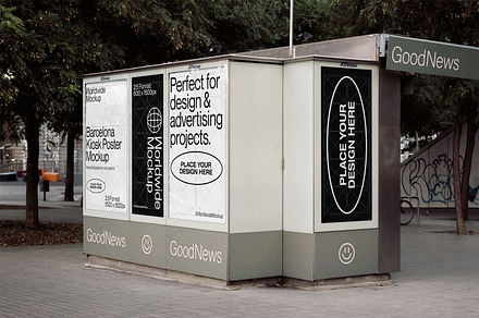 Barcelona Kiosk Poster Mockup