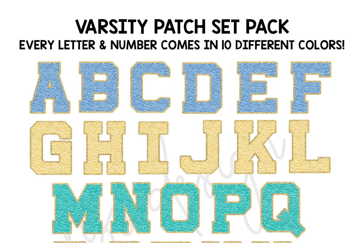 Varsity Faux Chenille Alphabet PNGs, an Object Graphic by RissDesign (Photo 3 of 7)
