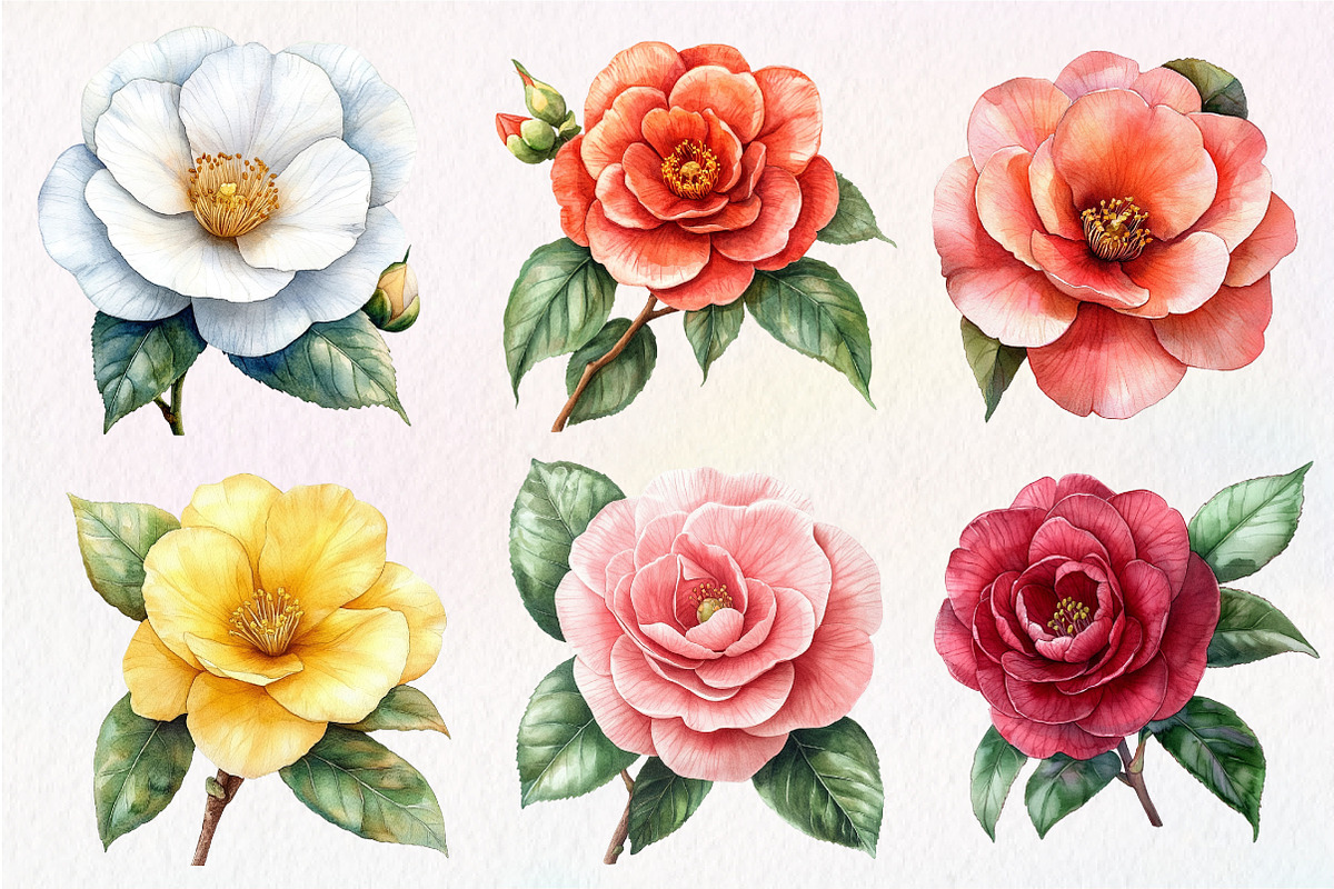 Camellia Flower Bloom Clipart, an Illustration by Dream Creation (Photo 6 of 6)