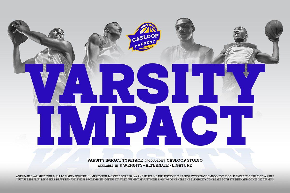 Varsity Impact - Sports 9 Fonts, a Slab Serif Font by Casloop Studio (Photo 1 of 9)