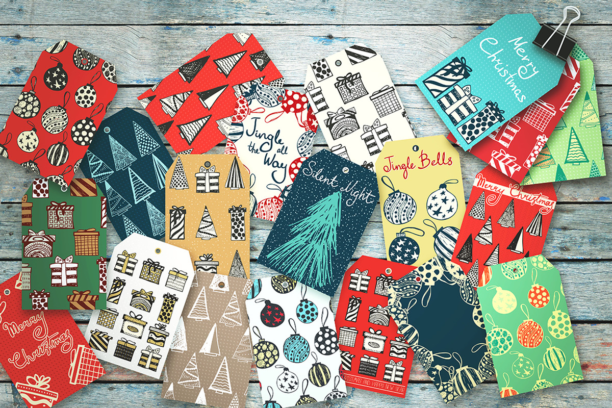 Set of 40 christmas gift tags, a Pattern Graphic by SomStock (Photo 1 of 5)