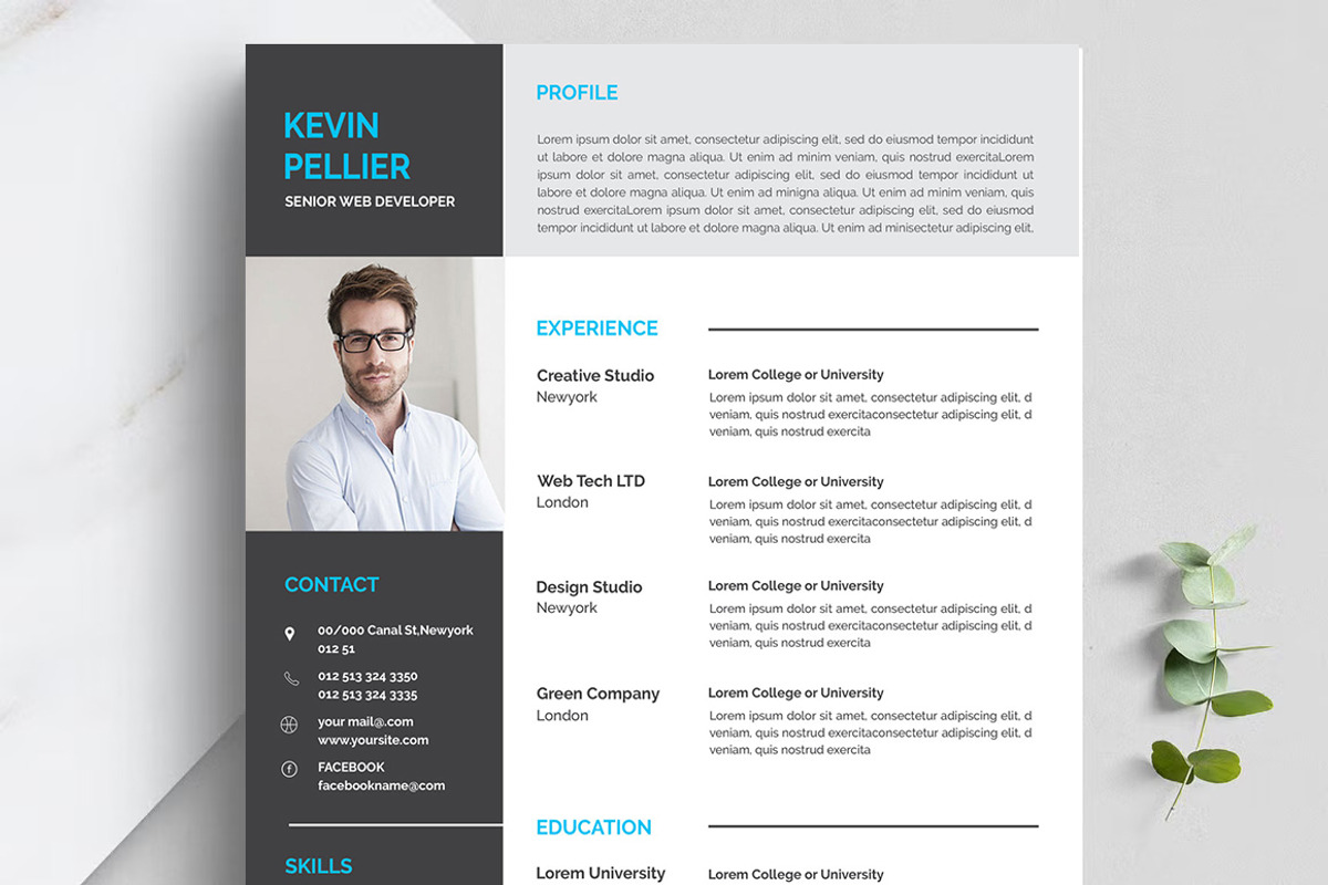 Professional Resume CV Template, a Resume Template by Blackcloud_Creations (Photo 7 of 8)