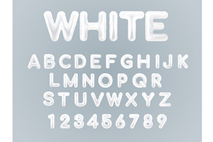 White balloon alphabet. Realistic, an Object Illustration by Stock-Smart-Start