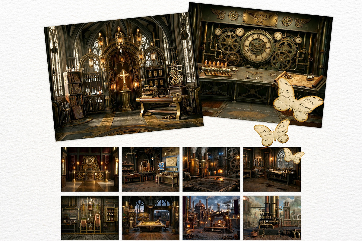Brass Requiem Steampunk Backdrops V2, a Background Graphic by ThatsDesignArt (Photo 6 of 12)