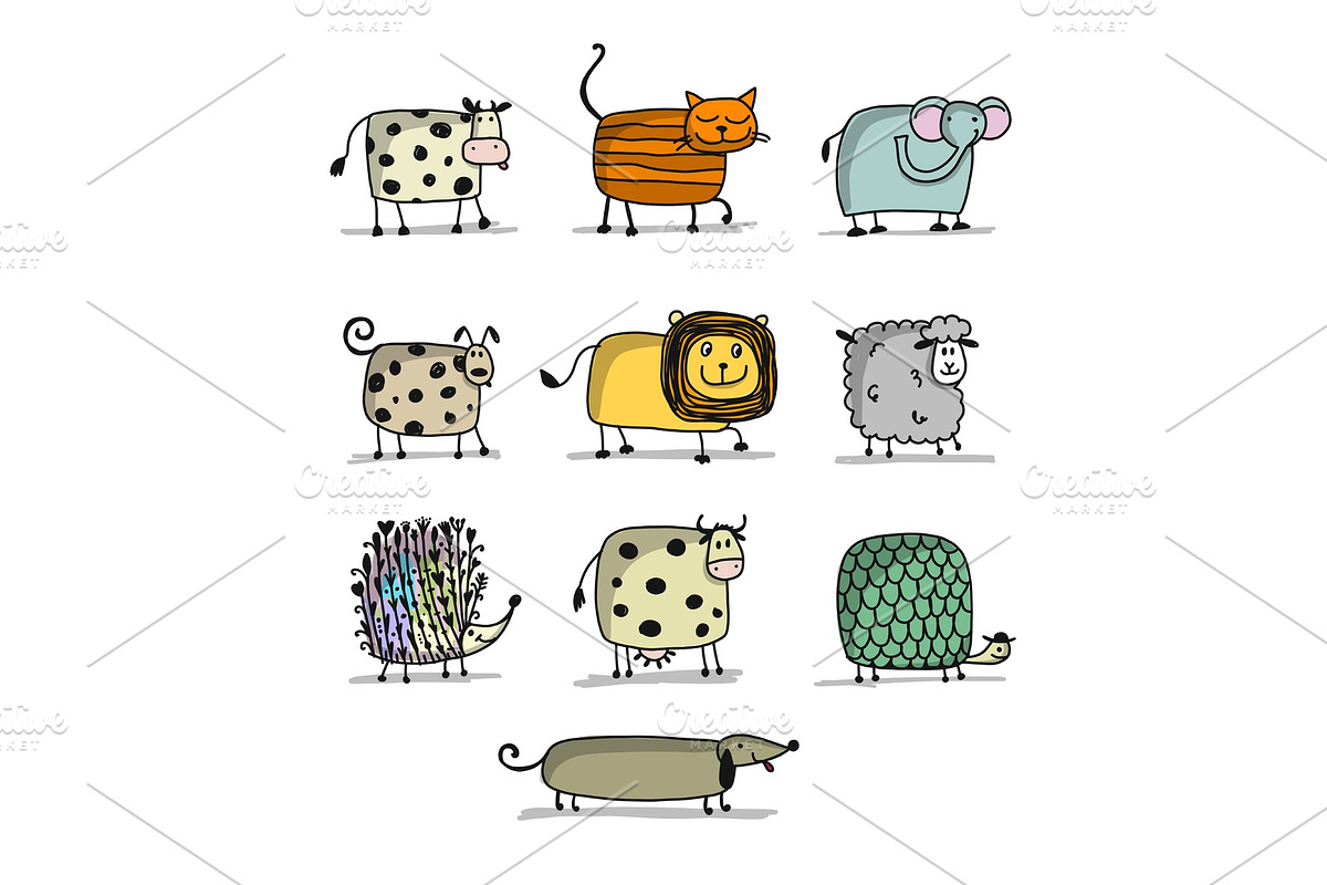 Funny animals. Vector Illustration, an Animal Illustration by Kudryashka (Photo 2 of 2)