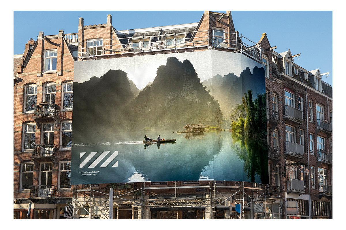 4x Billboard Construction Mockups, an Advertising Mockup by HAZARD MOCKUPS (Photo 6 of 13)