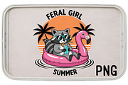 Summer Vibes Flamingo Raccoon PNG, an Illustration by Black Bird Studio (Thumbnail 2 of 3)