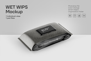 Wet Wipes Pack With Plastic Mockup