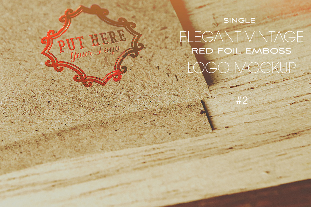 Vintage Red Foil Logo Mockup 2, a Product Mockup by LuisFaus (Photo 2 of 2)