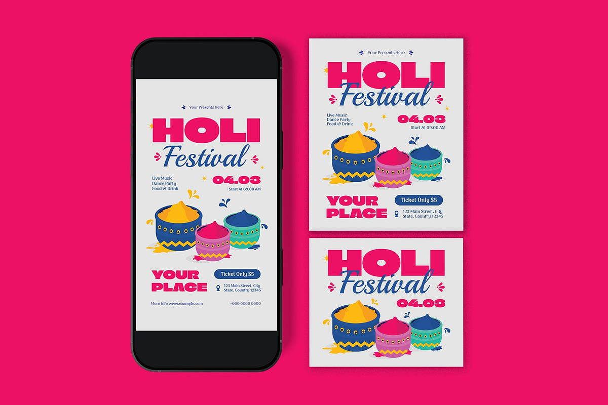 Holi Festival Flyer, a Flyer Template by graphicook (Photo 3 of 3)