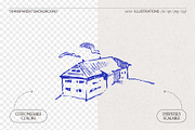 Rural House Sketches Collection, an Object Illustration by TheMountBirdStudio (Thumbnail 2 of 6)