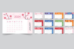 Japanese Flower Monthly Calendars 24