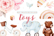 Baby watercolor toys, an Illustration by nathalieclaire (Thumbnail 1 of 10)