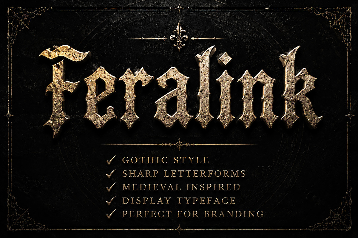 Feralink – Gothic Blackletter Font, a Blackletter Font by Wow Magic (Photo 4 of 4)