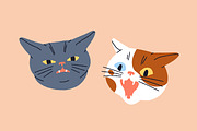 Funny cats set + seamless pattern, an Animal Illustration by Good Studio (Thumbnail 3 of 9)