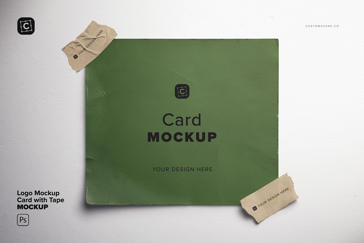 Logo Mockup Card with Tape, a Product Mockup by Custom Scene (Photo 2 of 8)