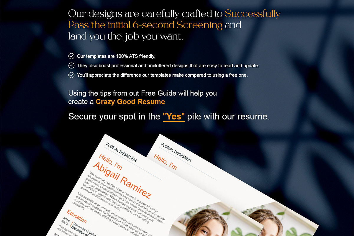 Floral Designer resume template, a Resume Template by FinishResume (Photo 10 of 11)