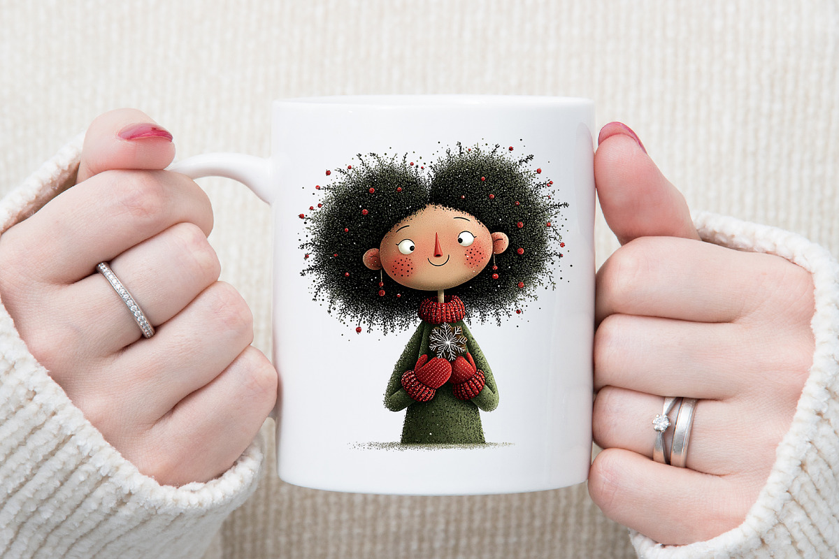 Whimsical Christmas Girl Clipart, an Illustration by Sublimation Artist (Photo 5 of 6)