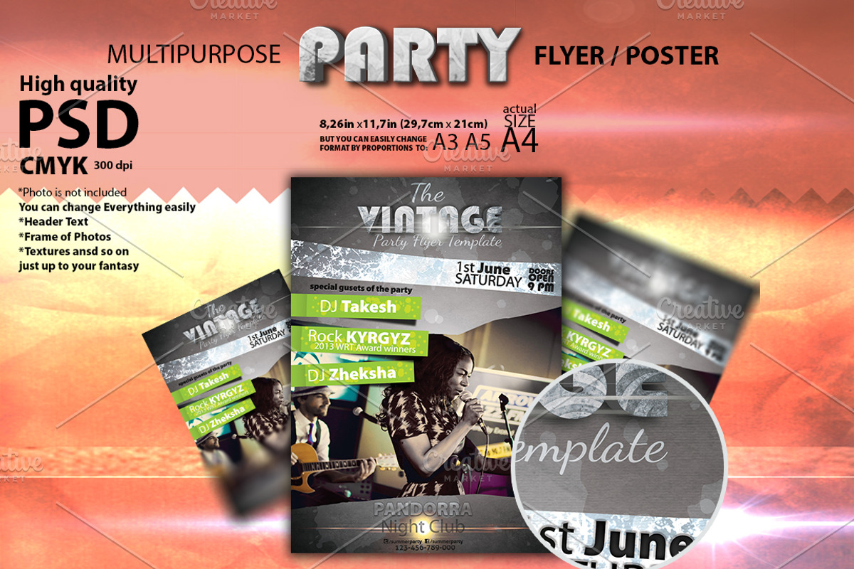 Vintage Flyer Template, a Flyer Template by zheksha (Photo 1 of 2)