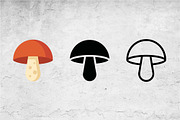Mushroom Icon Set - 3 Styles, an Outline Icon by Artonix (Thumbnail 2 of 2)