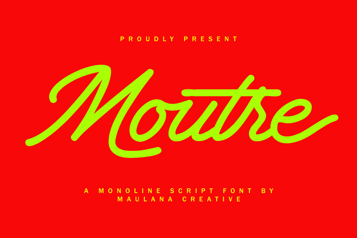 Moutre Monoline Signature, a Script Font by Maulana Creative (Photo 1 of 7)