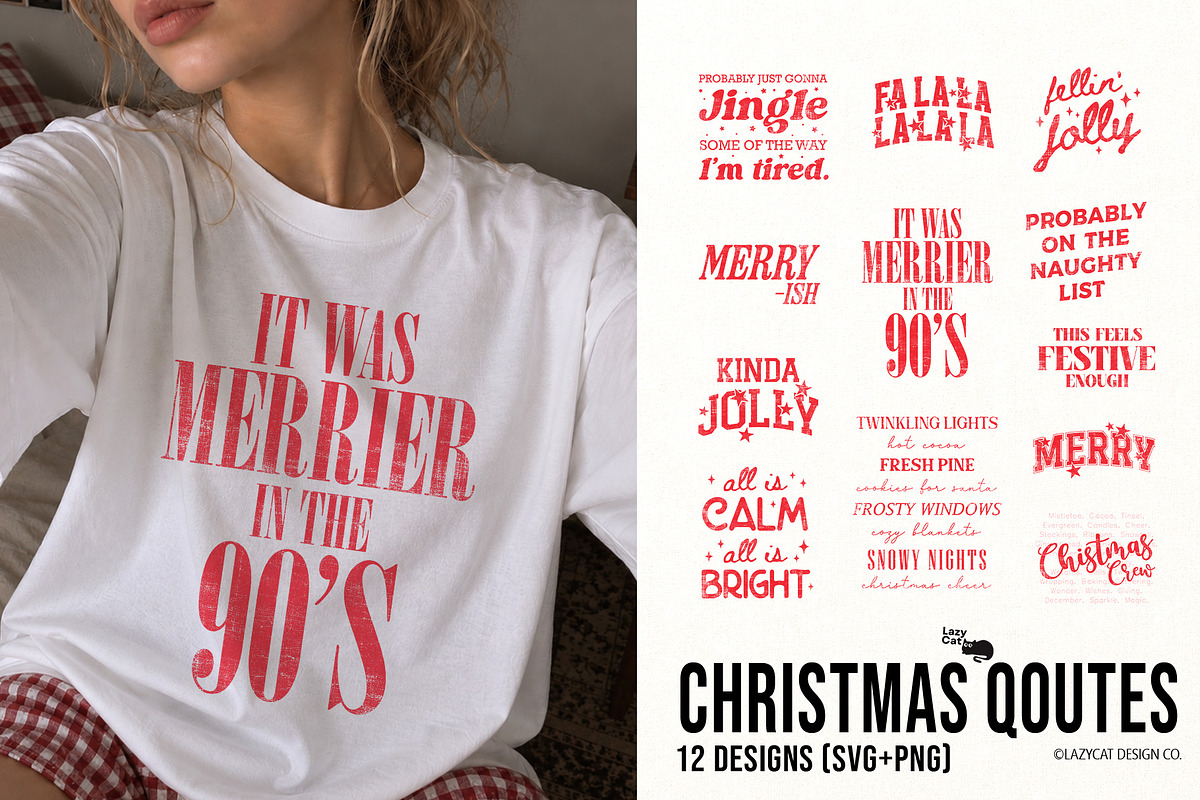 Christmas Quote Bundle, an Object Graphic by Lazy Cat (Photo 1 of 8)