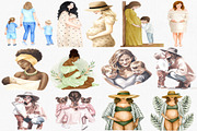 Watercolor Motherhood Clipart Set, an Illustration by CropUp Creative (Thumbnail 3 of 4)
