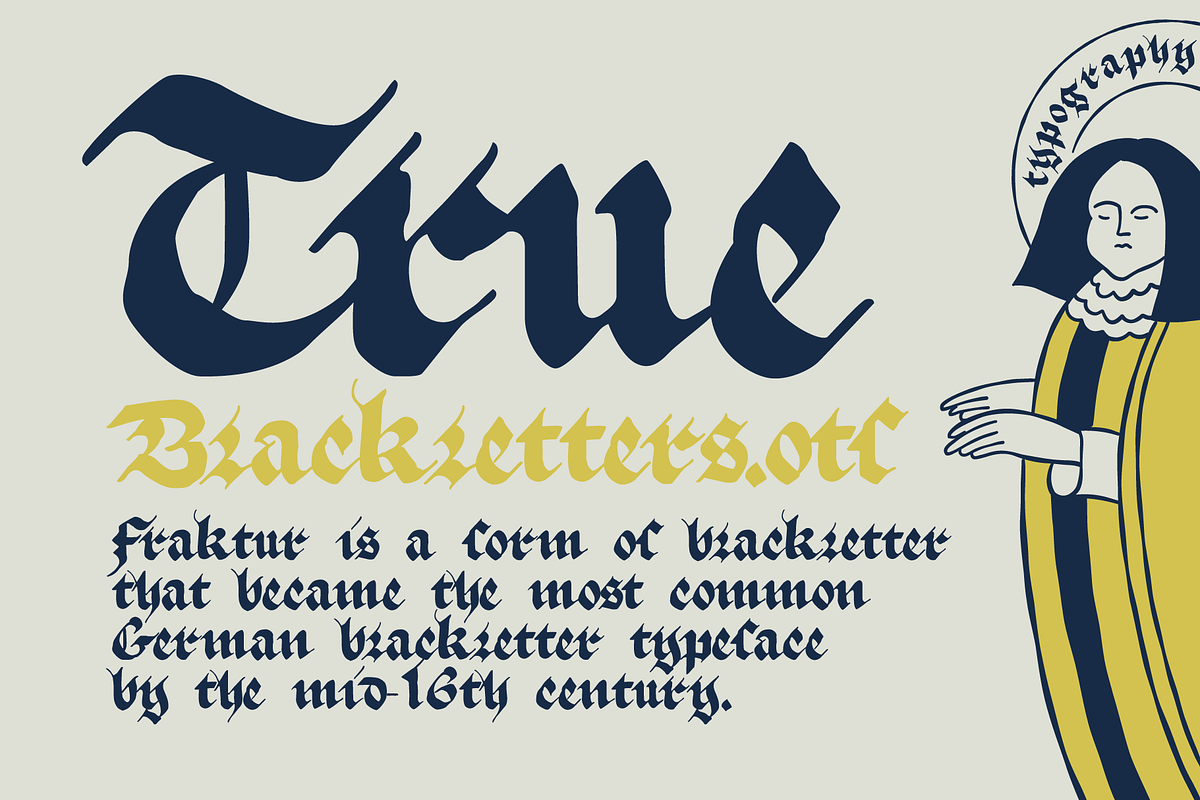 True Blackletters font, a Blackletter Font by kaer_shop (Photo 1 of 12)