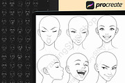 240 Procreate face female Brushes, a Brush Add-On by DrawingStoryShop (Thumbnail 5 of 7)