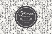 Linear vector flowers set, an Illustration by Color and Decor (Thumbnail 3 of 3)