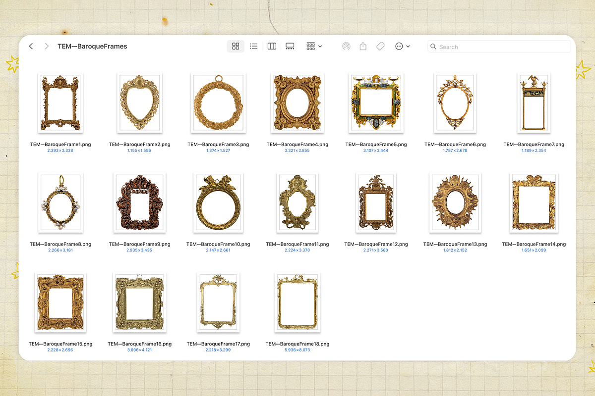 Mega Bundle Vintage Frames, an Object Graphic by The Ephemera Mercadito (Photo 3 of 6)
