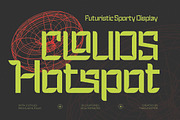 Clouds Hotspot Futuristic Display, a Sans Serif Font by timelesstype.co (Thumbnail 1 of 15)
