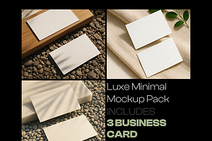 3 Premium Business Card mockups -SET