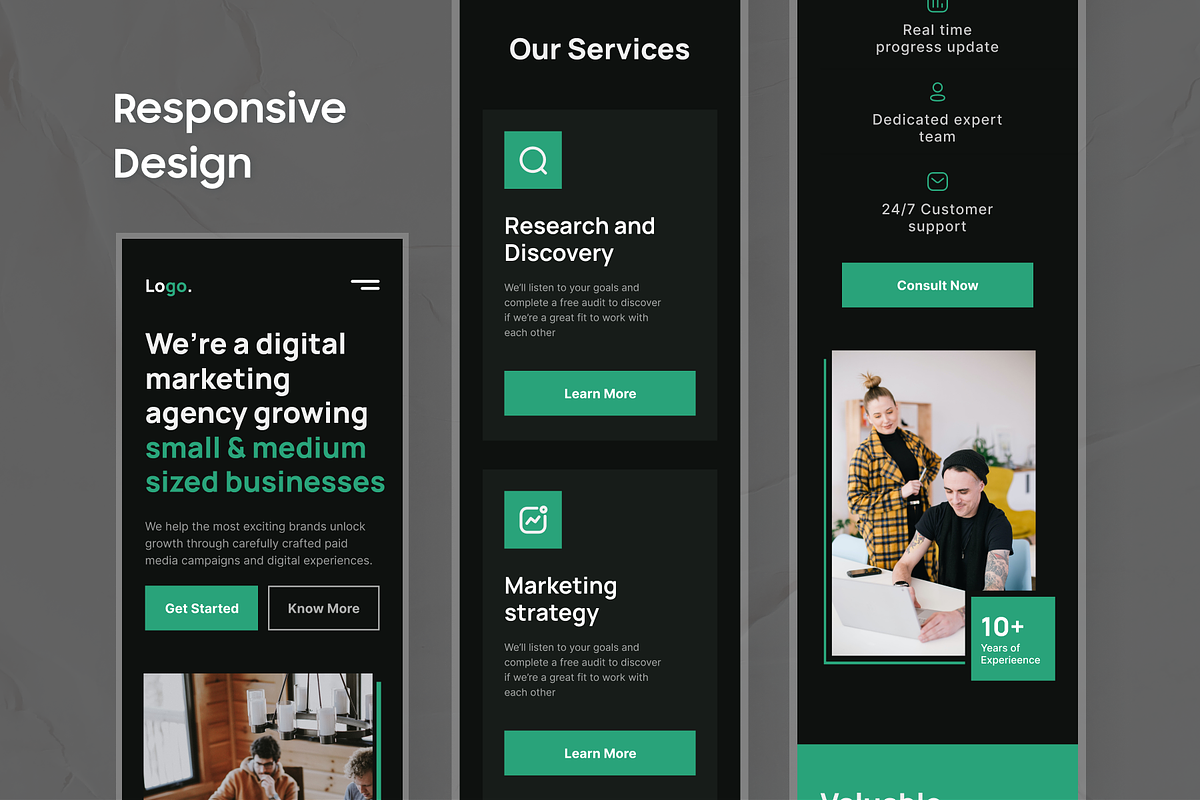 Digital Agency Landing Page Design, a Landing Page Template by Akib Tanjil (Photo 2 of 3)