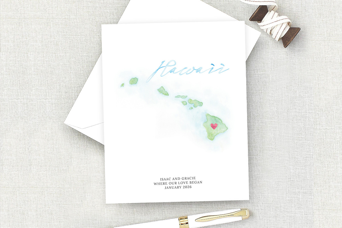Watercolor Map of Hawaii, a Graphic by Beloved Paper (Photo 6 of 6)