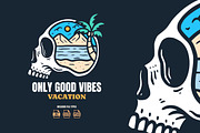 Beach Skull Vector Illustration, an Object Illustration by Decoconio Design (Thumbnail 1 of 3)