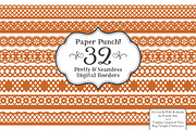 Pumpkin Lace Border Clipart, an Illustration by Amanda Ilkov (Thumbnail 1 of 5)
