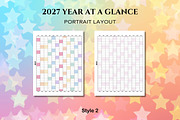 2027 Yearly at a Glance - Canva, a Templates & Theme by Adalin Shop (Thumbnail 7 of 12)