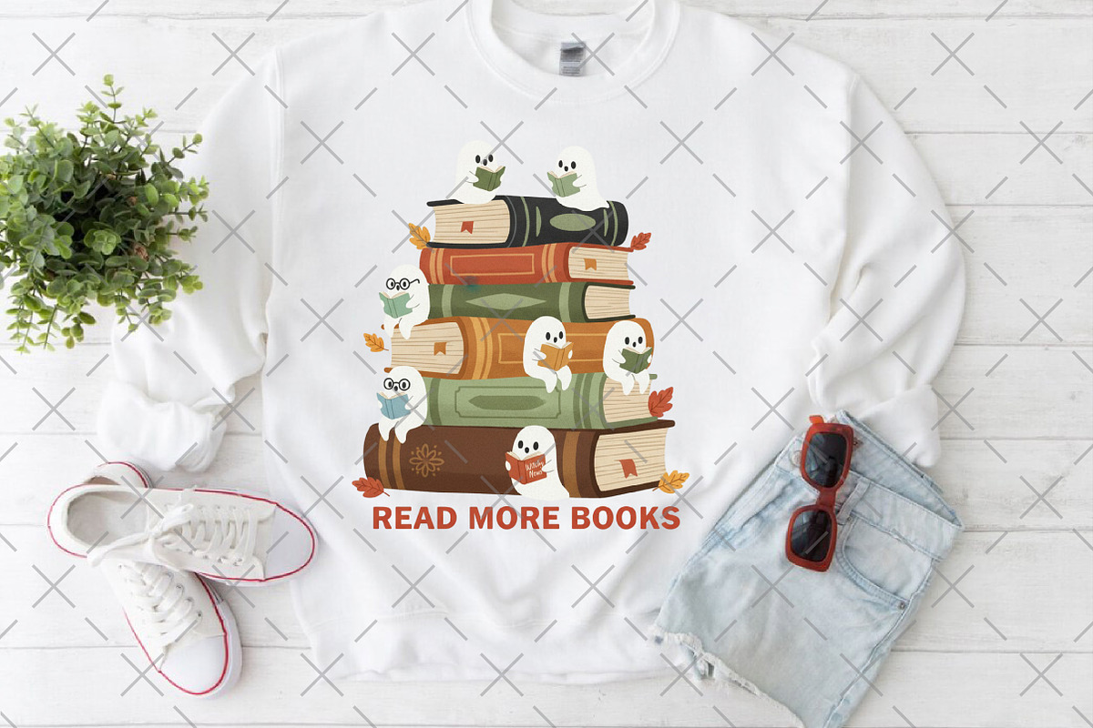 Cute Ghost Read More Books Png, an Illustration by Craft Nest (Photo 4 of 4)