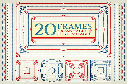 Adorn Frames, a Symbol Font by Laura Worthington